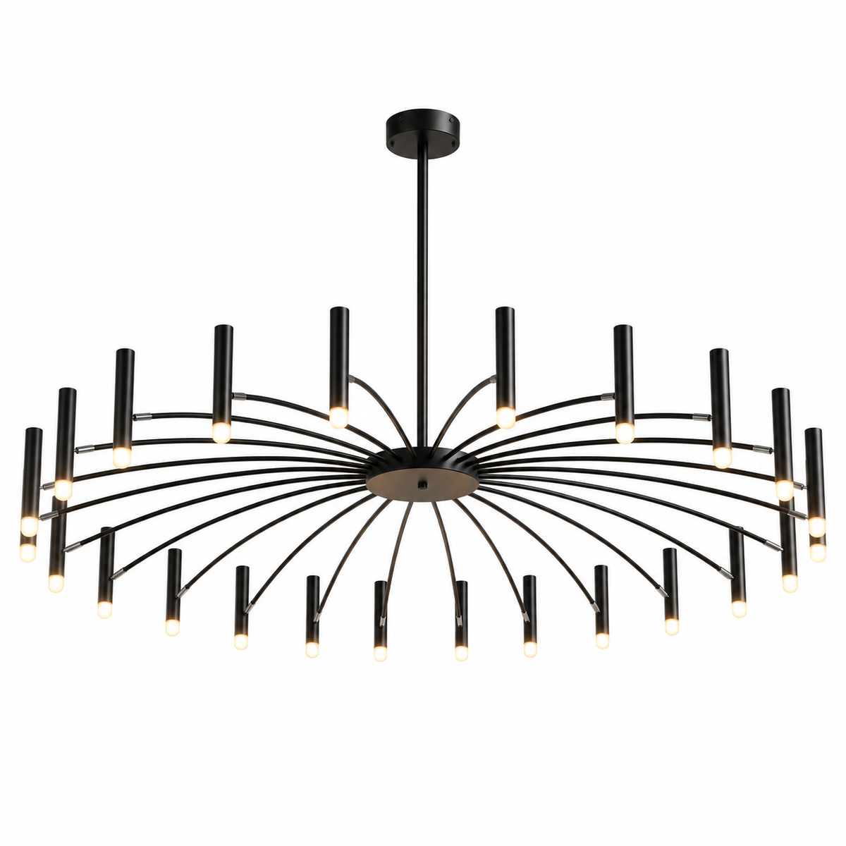 Atlas Black Adjustable LED Chandelier 12 Light with Rotating Heads for Living Rooms