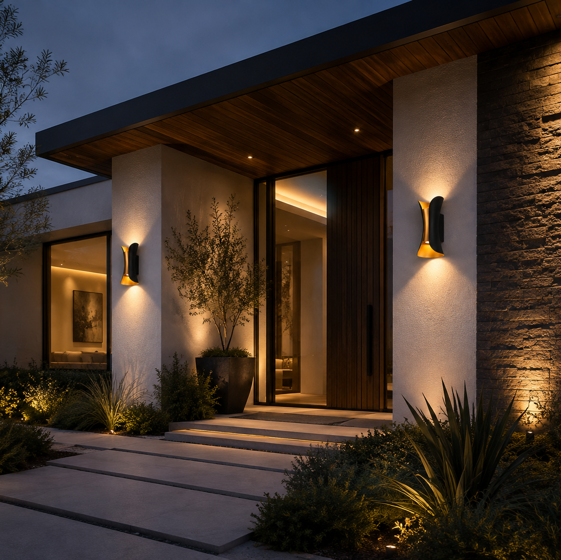 Halo Curved Up & Down LED Wall Light