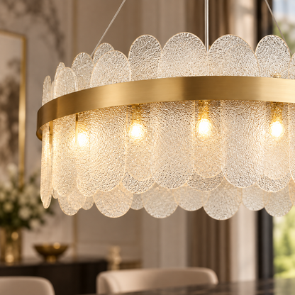 Orbis Bronze Gold Tiered Glass Globe Chandelier 10 Light Ceiling Light