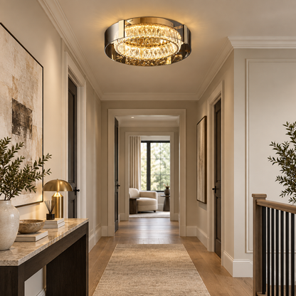 Elara Crystal Flush Mount Ceiling Light Dimmable with Remote Control