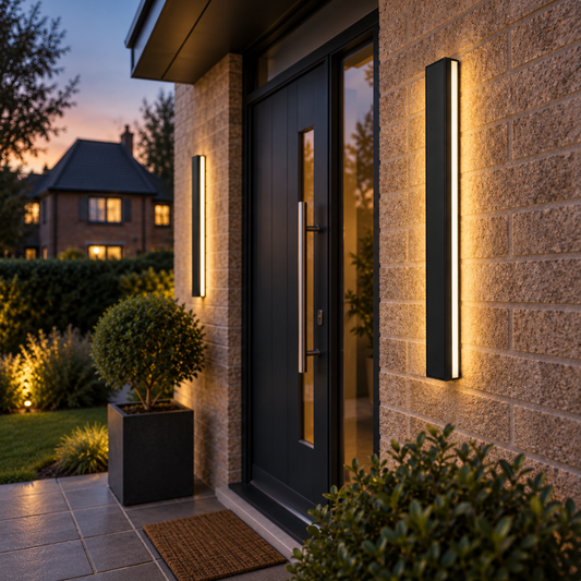 Arlo Black Linear Outdoor Wall Light for Garden Walls and Patios