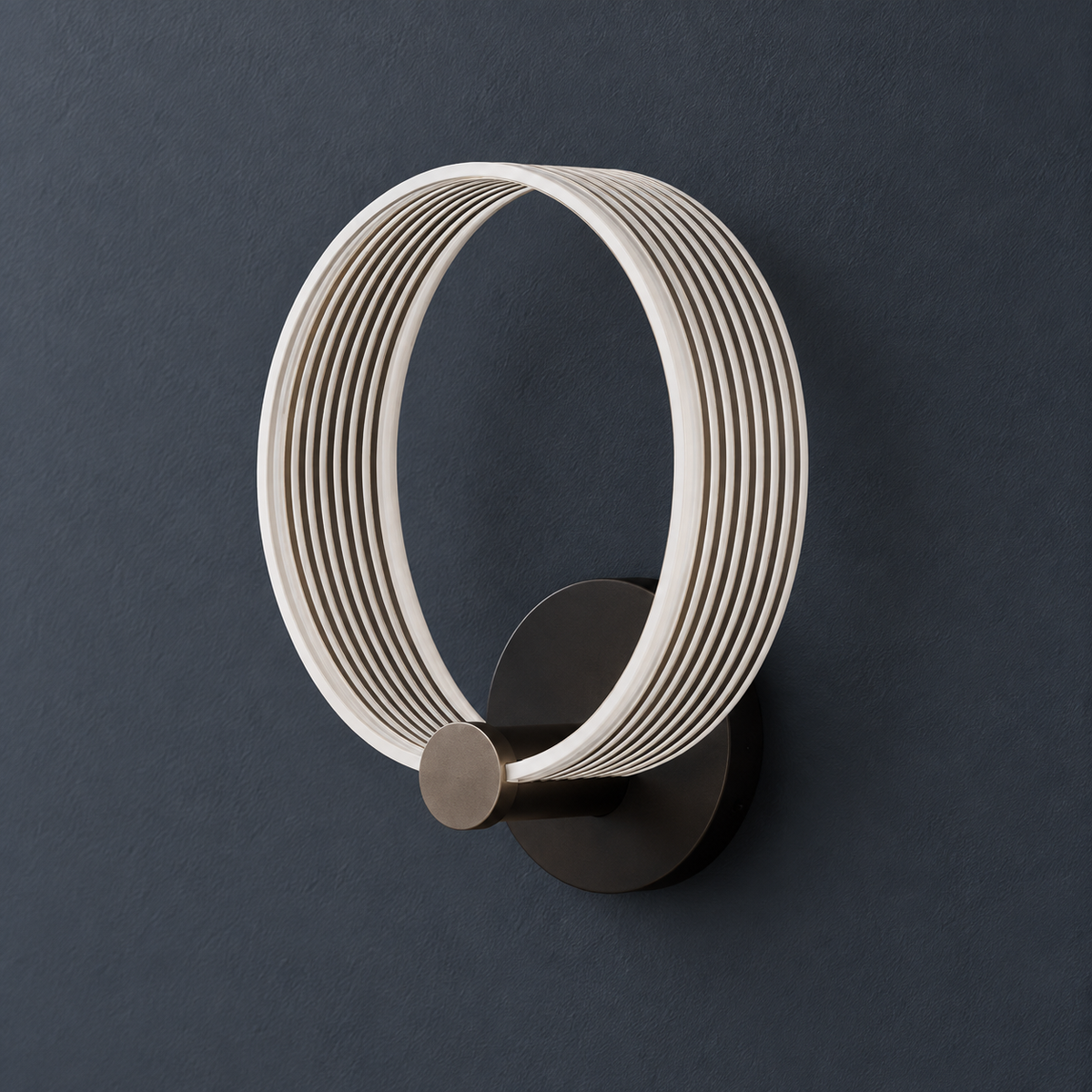Orla Black and Gold LED Circle Wall Light for Bedsides and Hallways