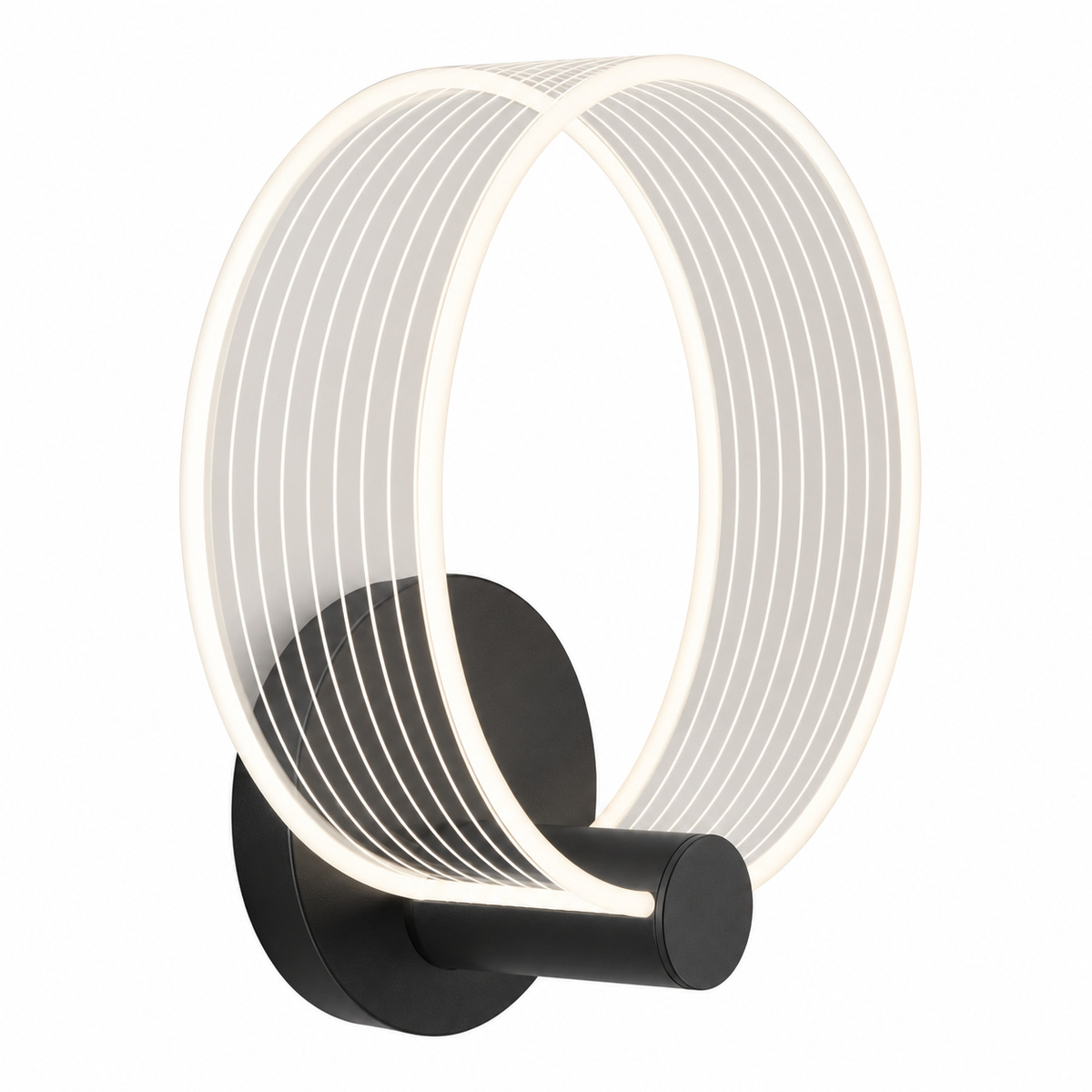 Orla Black and Gold LED Circle Wall Light for Bedsides and Hallways