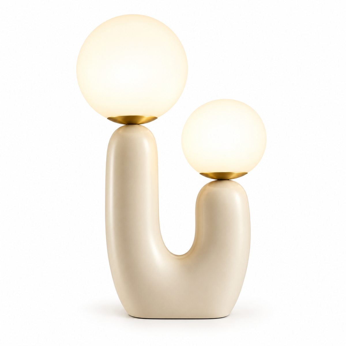 Saguaro Beige Cactus LED Table Lamp, 2 Light Glass Accent Lamp