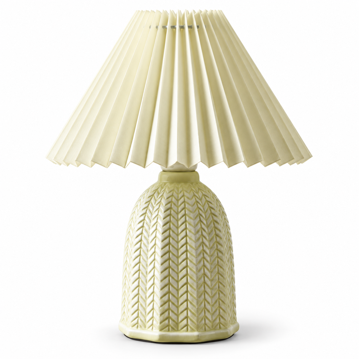 Ivy Sage Green Ceramic Table Lamp with Pleated Linen Shade