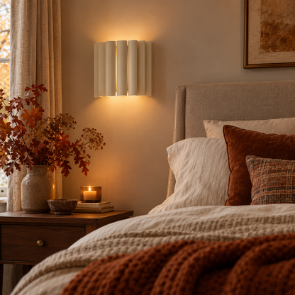Linnea Linen Wall Light, Up and Down Wall Lamp for Bedrooms and Hallways