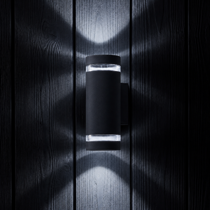 Northfield Black Outdoor Wall Light, Up and Down for Front Doors and Porches