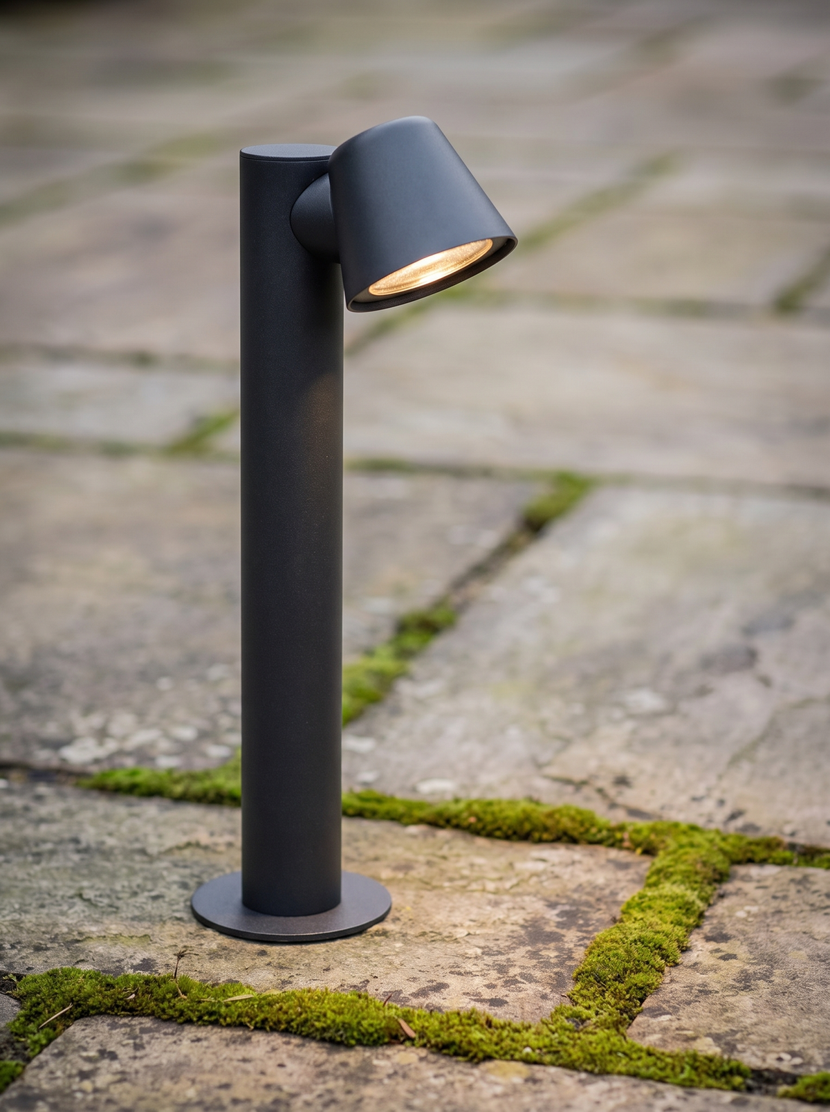 Close detail of the Sentry mast path light base and tube